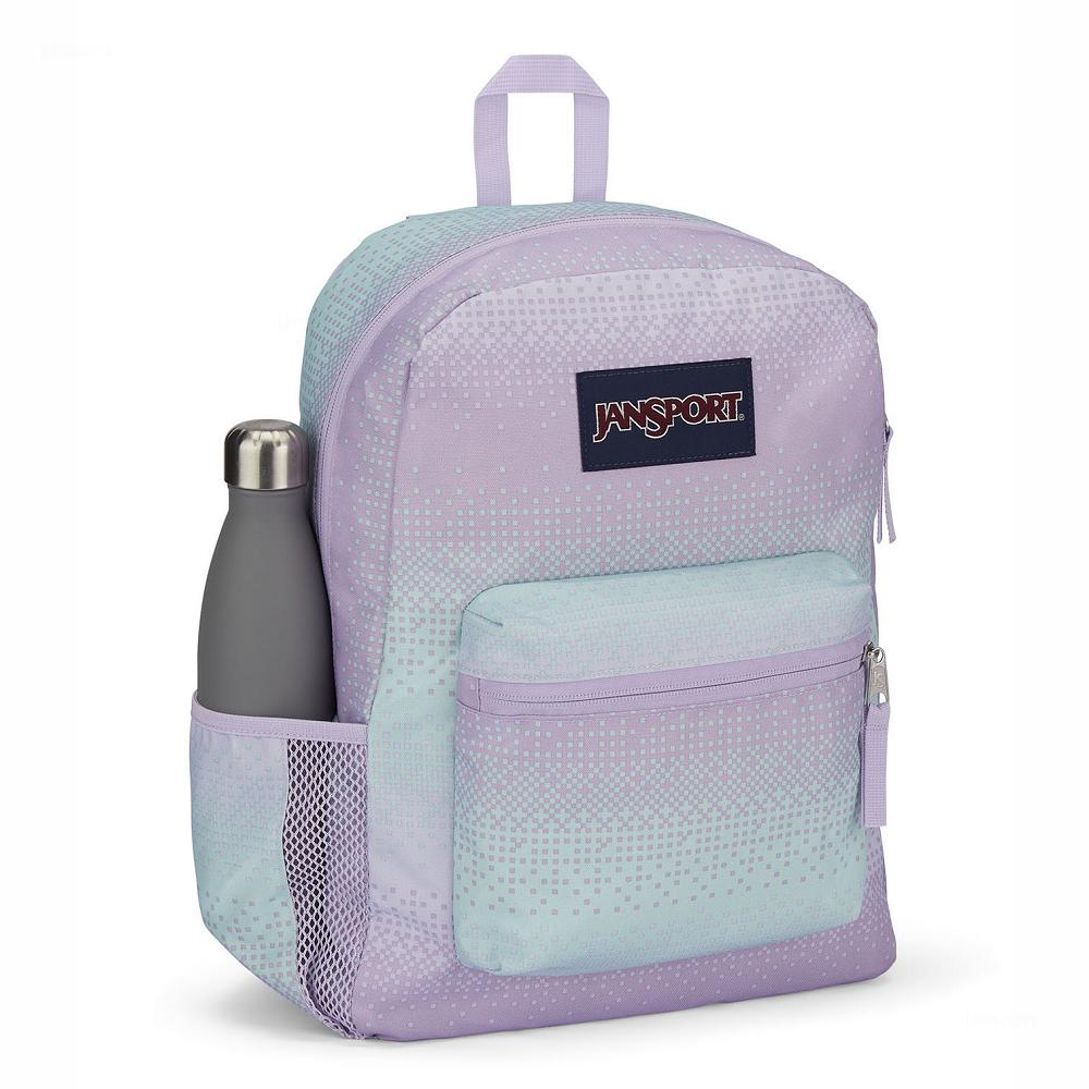 Sac à Dos Scolaire JanSport CROSS TOWN Violette Vert | WUC-30101924